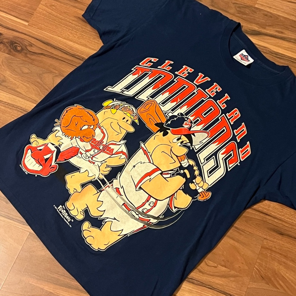 Rare Vintage 1994 Flintstones x Cleveland Indians Tee